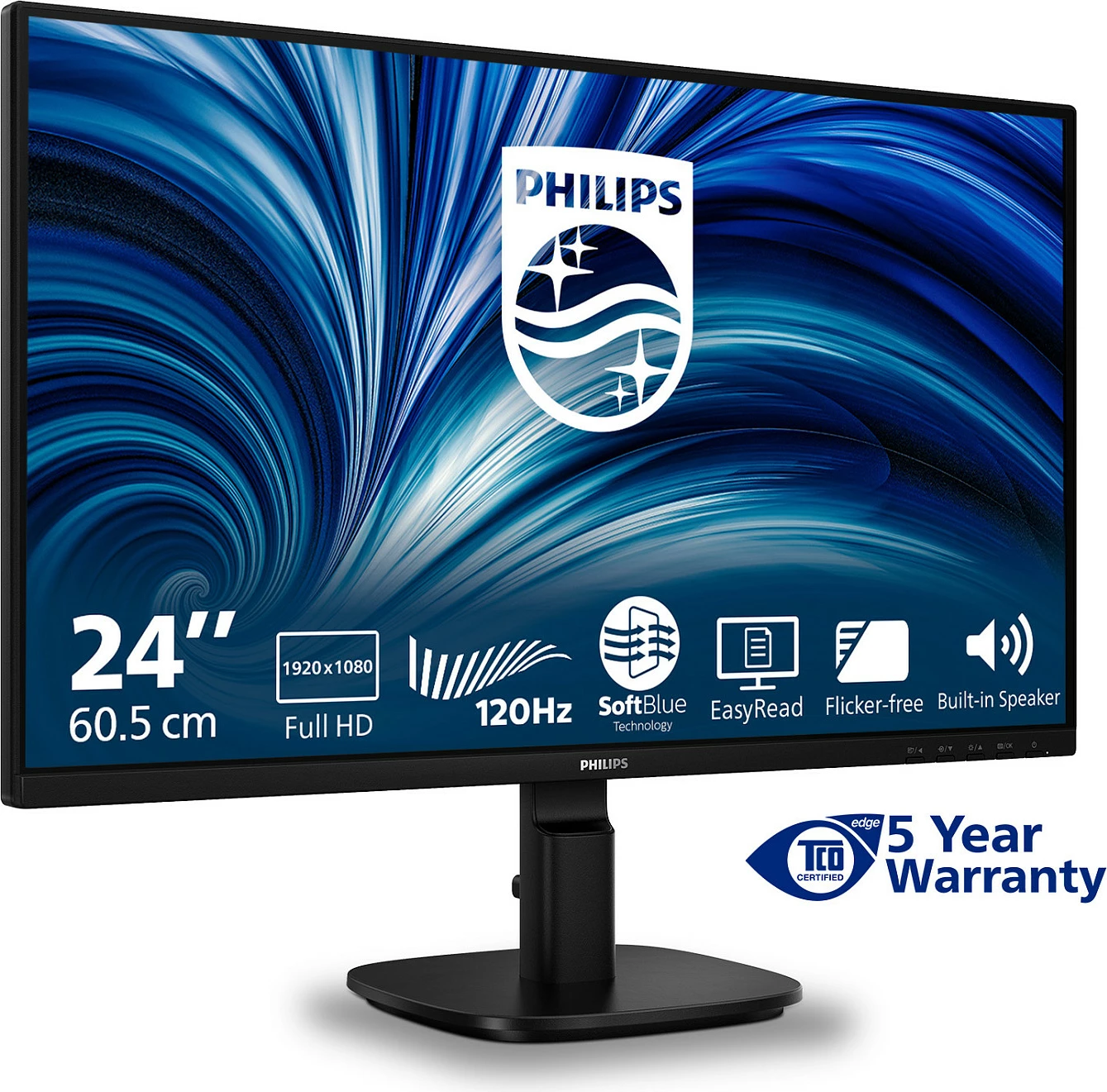 Monitor Philips 2000 Series 24B2N2200/00, 23.8", Full HD 120Hz, LCD, i zi