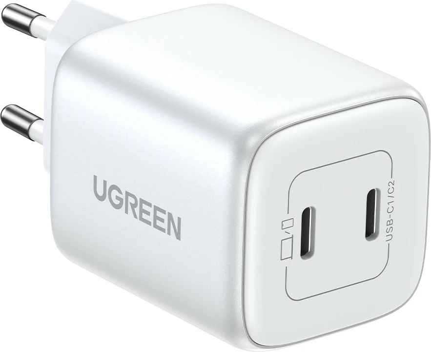 Karikues i shpejtë Ugreen 15327, 45W, 2x USB Type-C, i bardhë