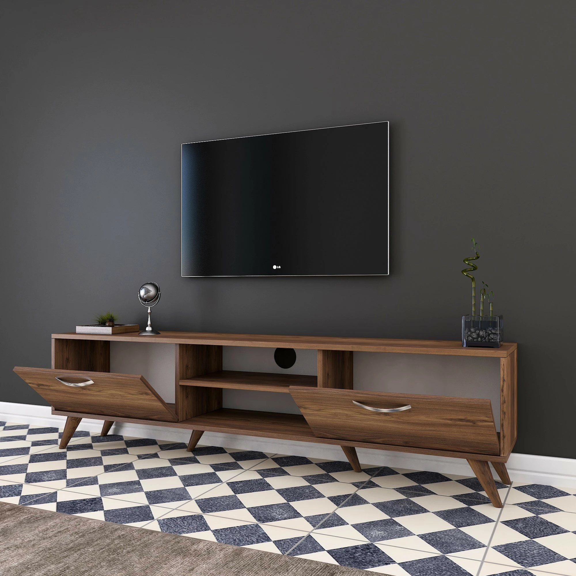 Komodë TV Hanah Home, A9 - 221, ngjyrë arre, 180x48.6x35cm