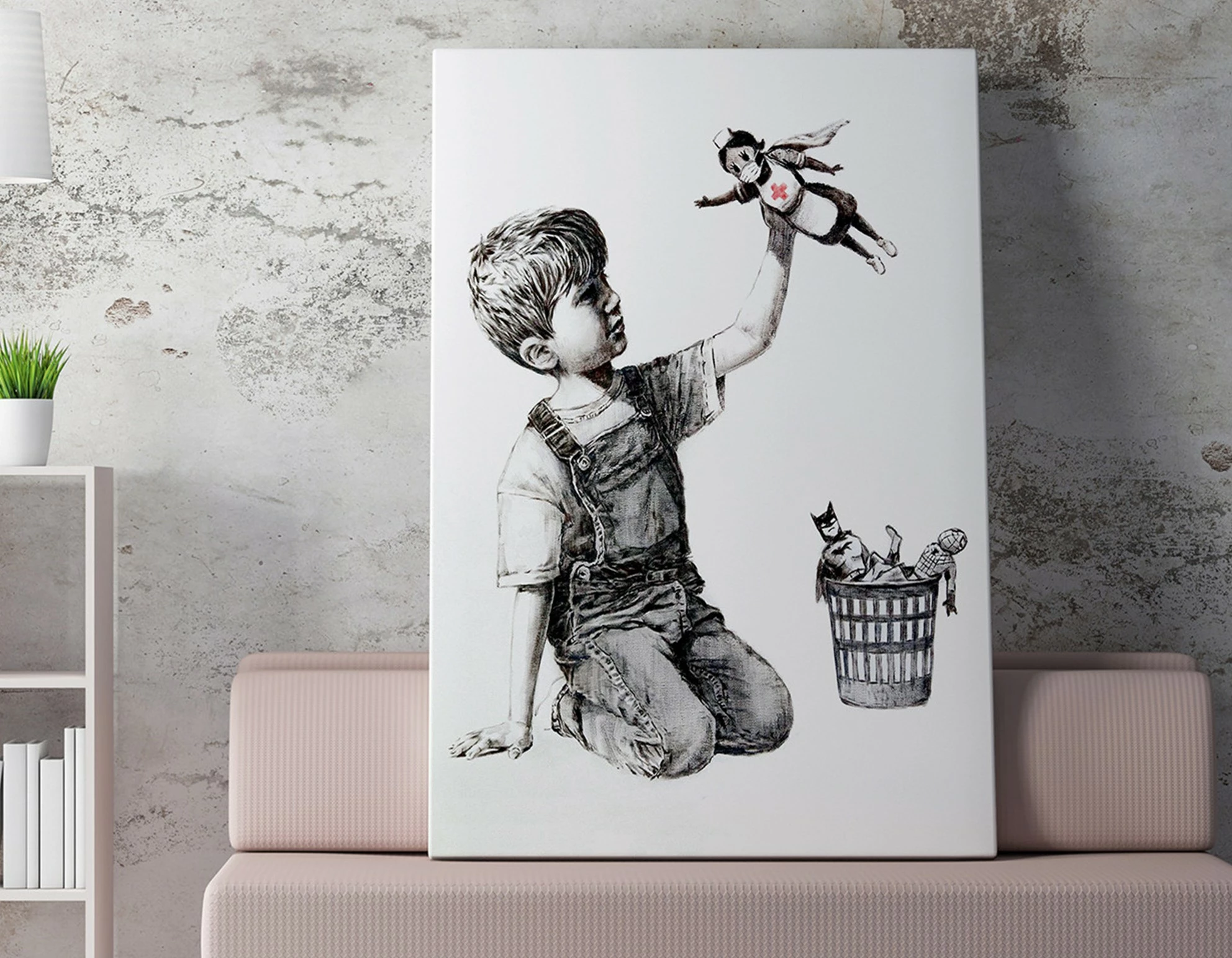 Pikturë dekorative në kanavacë, Banksy, shumëngjyrëshe, WY62, 50x70cm