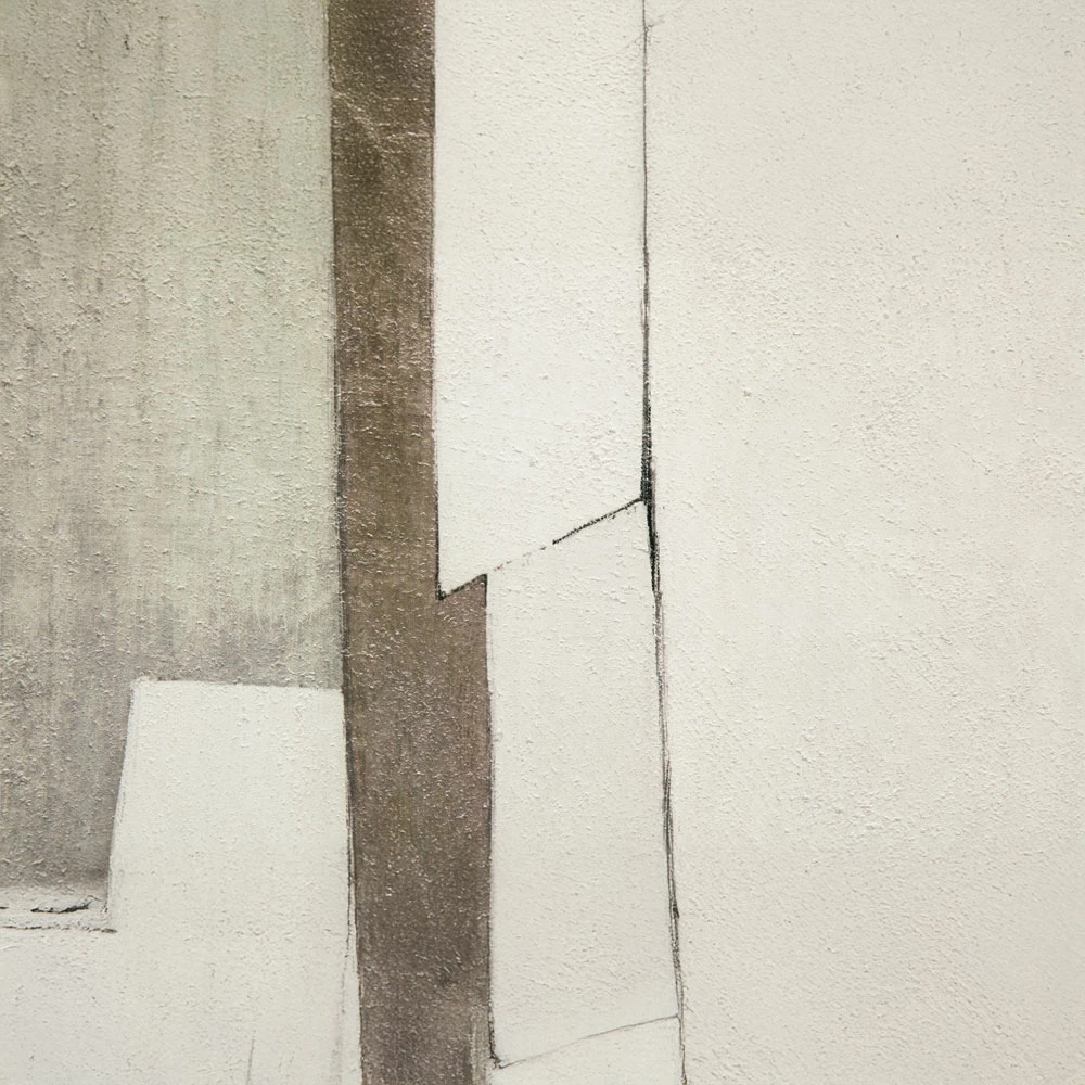 Pikturë dekorative LINEAR me kornizë, 90x120x4cm, kanavacë, bezhë, gri, e zezë, dru natyral