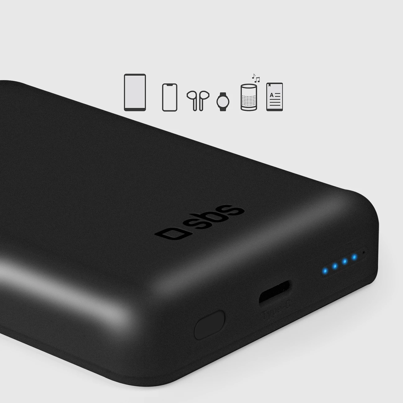 Power bank SBS TEBB5000MAG1CK, 5000 mAh, MagSafe, USB-C, i zi
