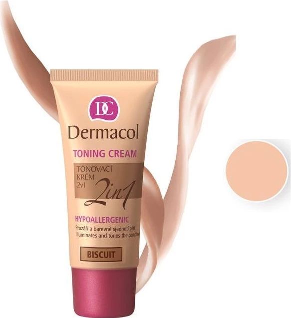 Fondatinë dhe krem hidratues fytyre Dermacol Toning Cream 2in1 Biscuit 30ml