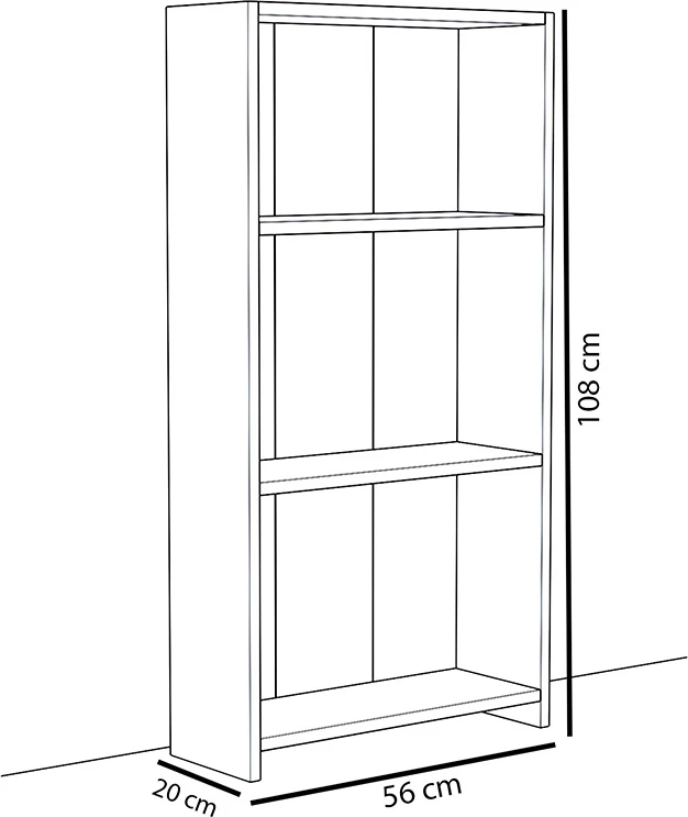 Raft librash Ferma sonoma-bardhë 56x20x108cm