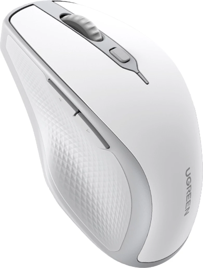 Maus wireless Ugreen MU101, Bluetooth/2.4 GHz, 5 butona, i bardhë