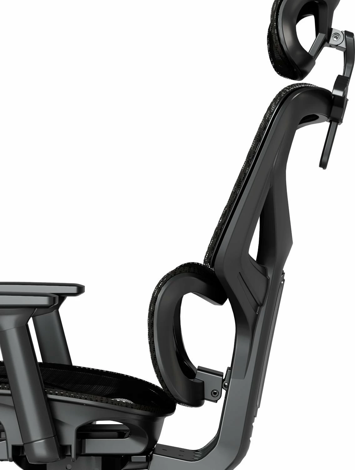 Karrige zyre ergonomike Mozos Ergo-V, rregullim 46-56 cm, rrjetë ajrosëse, mbështetëse krahu 3D, e zezë