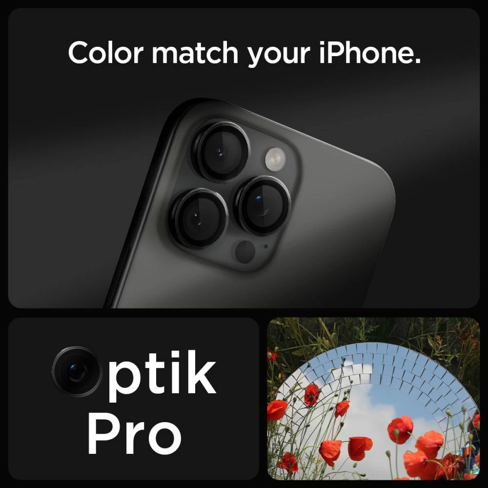 Mbrojtës xhami për kamerë Spigen Glas.tR EZ Fit Optik, për iPhone 14 Pro / Pro Max / 15 Pro / Pro Max / 16 Pro / Pro Max, 2 copë, Zi