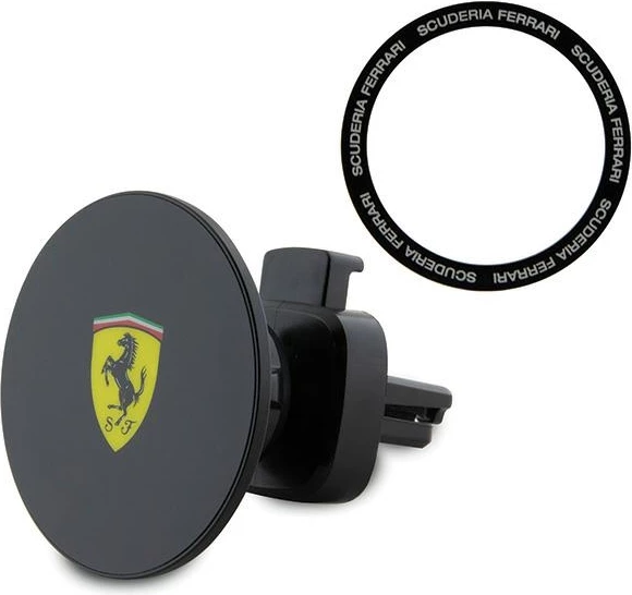 Mbajtës magnetik për celular Ferrari FECHMMAK, për grilë, MagSafe, i zi