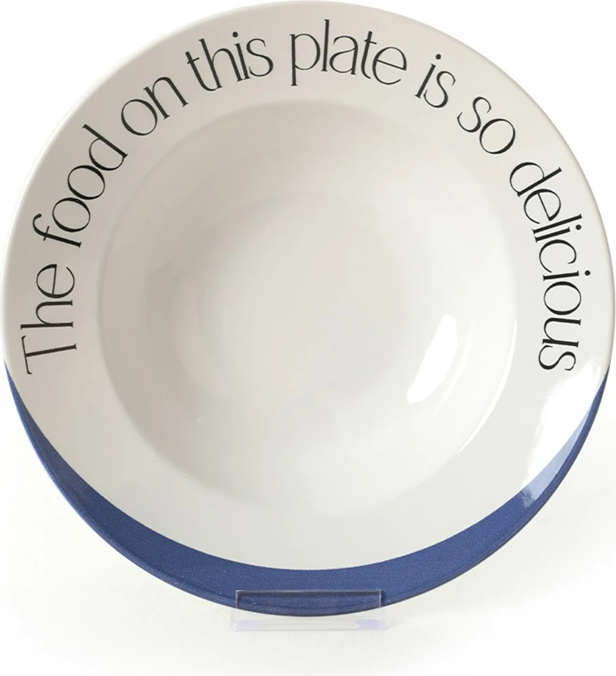 Pjata qeramike, ngjyrë kaltër e errët dhe e bardhë, set prej 6 copash, Hermia Concept, 26cm