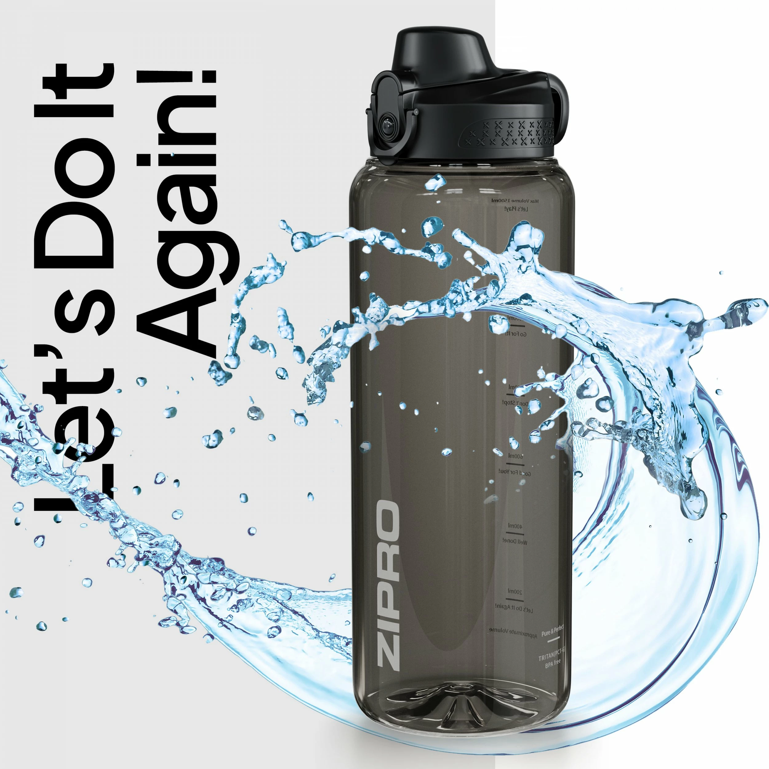 Shishe uji Zipro Tritan 1500 ml, BPA free, me sitë/infuzer frutash, e zezë