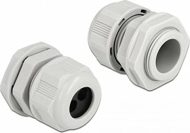 Glandë kablli DeLOCK PG16, dy hyrje, IP68, 6.7 mm, 2 copë, gri