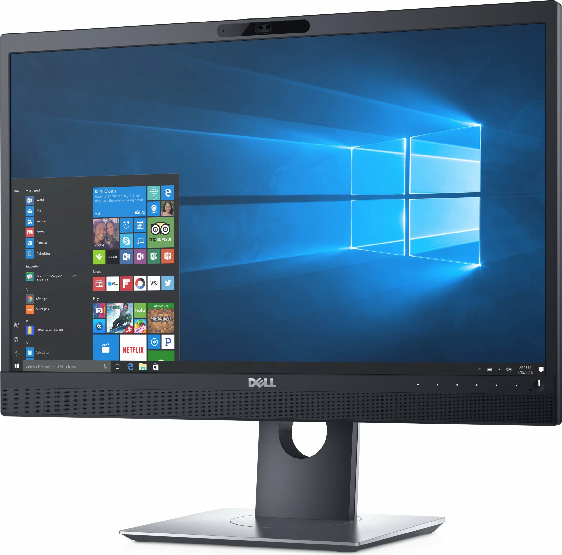 Monitor DELL P2418HZM 24 Full HD, LCD, me kamerë, mikrofon e altoparlantë, zi