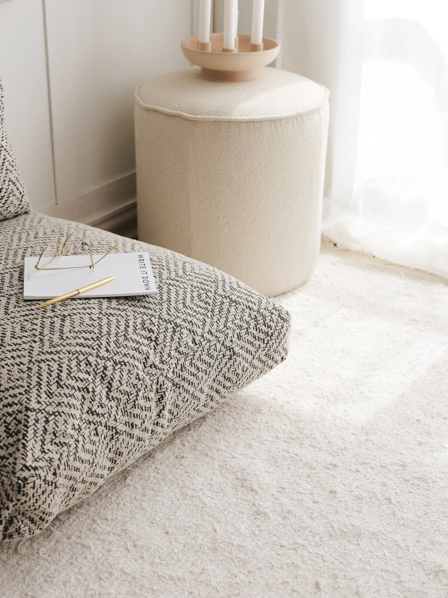 Jastëk i madh Atelier del Sofa, Dokuma - Zikzak, ngjyrë gri