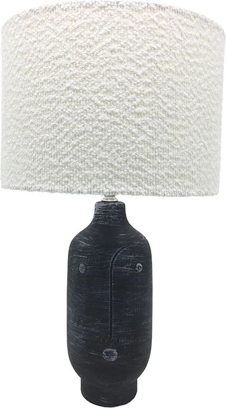 Llambë tavoline, qeramike, e zezë dhe e bardhë, 28x28x48cm