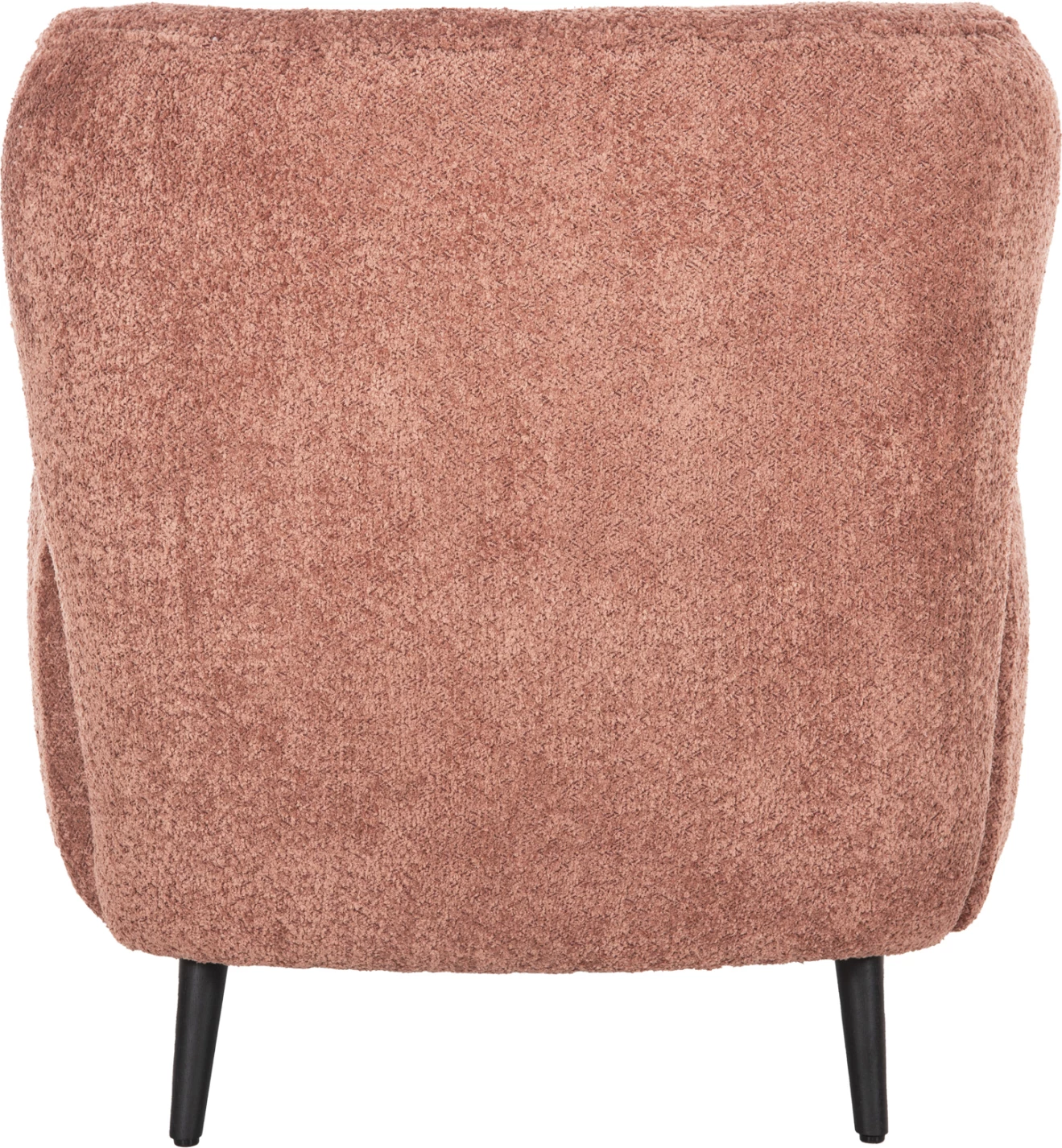 Fotelje KRYLY, pëlhurë boucle rozë, këmbë druri të zeza, 83x87x89H cm