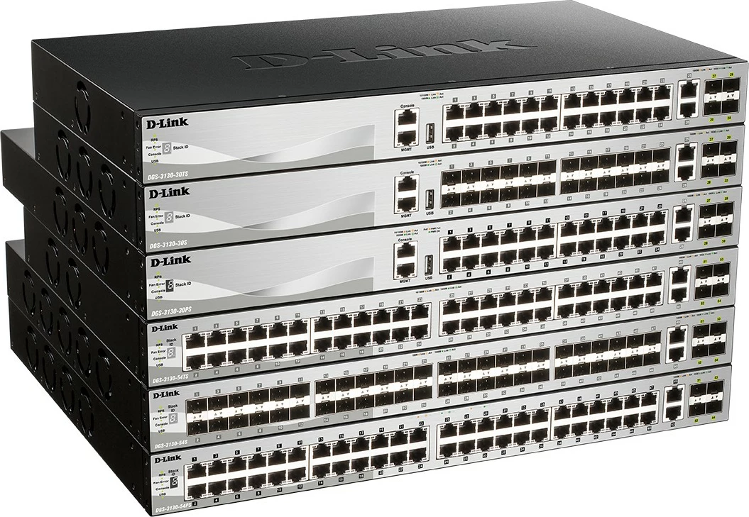 Switch D-Link DGS-3130-30PS/E, Managed, L3, 24 porte Gigabit, PoE, rackmount