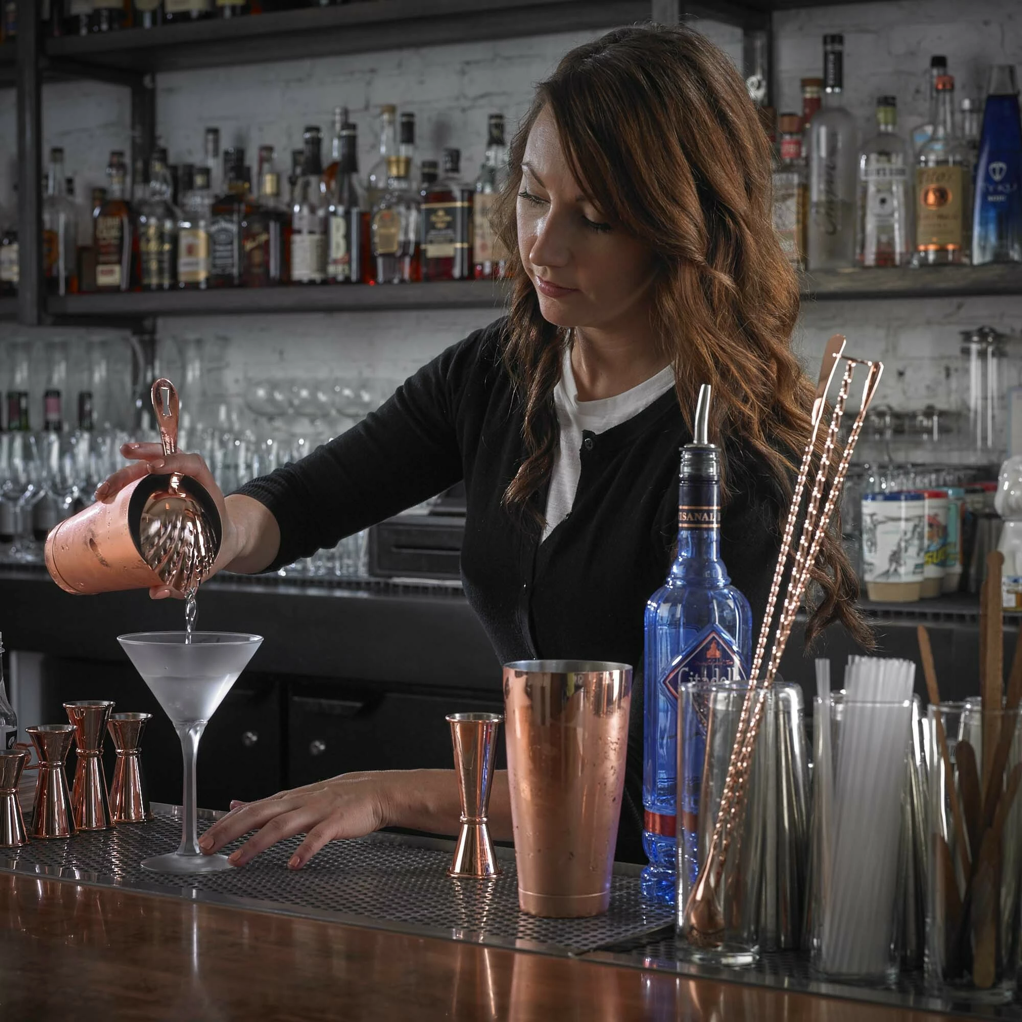 Jigger për bar BarFly 25/50 ml buzë e drejtë çelik inox 18/8 bakër