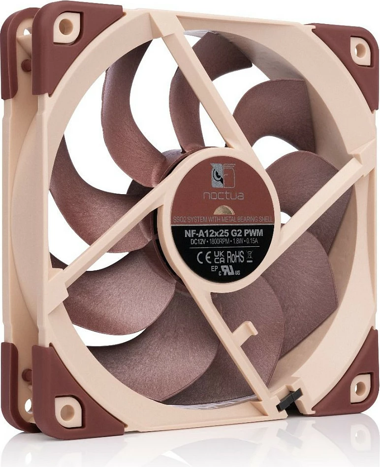 Ventilator kasë NOCTUA NF-A12x25 G2 PWM, 120mm, 1800 RPM, Bezhë
