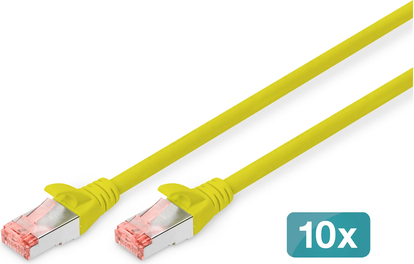 Kabllo rrjeti Digitus Cat6 S/FTP 2m, set 10 copë, verdhë