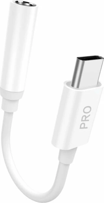 Adapter audio Dudao L16CPro, USB-C në mini jack 3.5mm, i bardhë