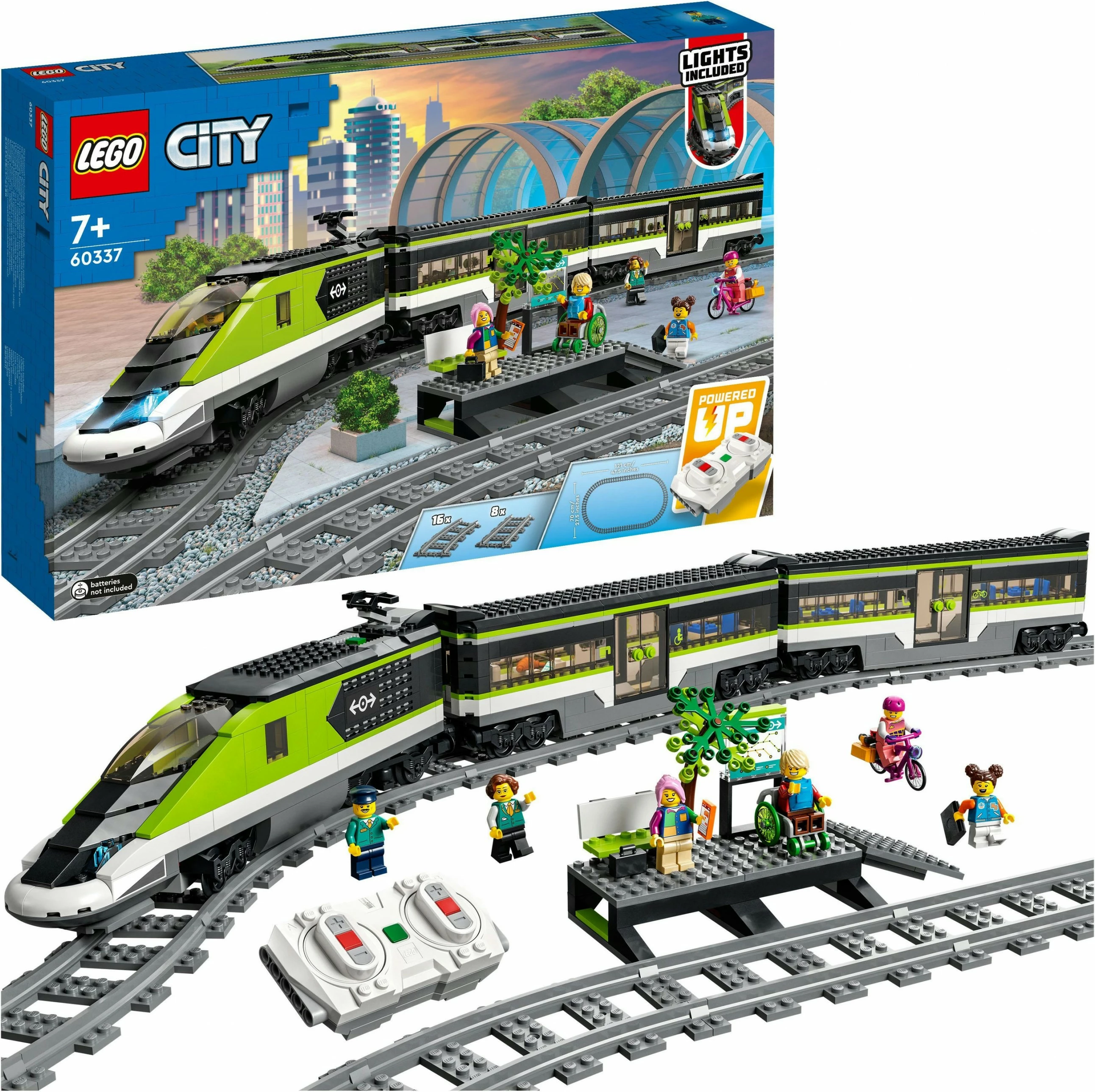 Set ndërtimi LEGO City Express Passenger Train, 7 vjeç e lart, plastik, 764 pjesë, shumëngjyrësh