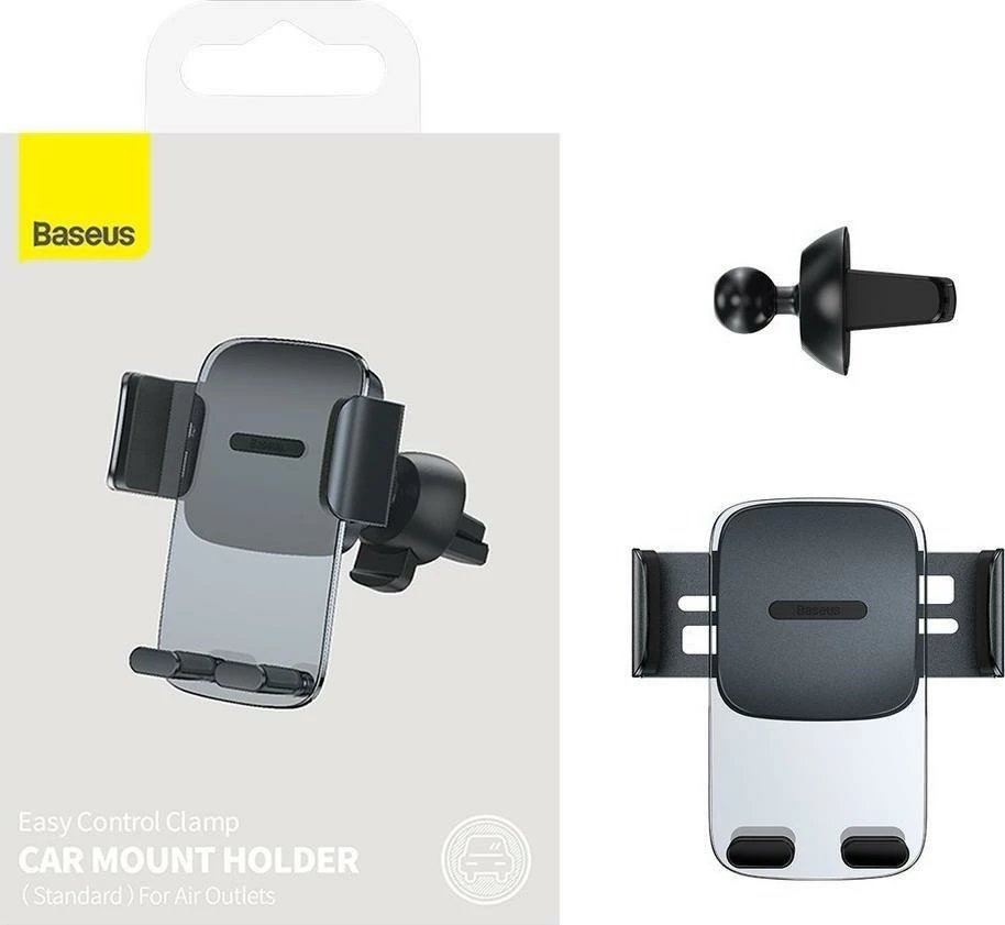 Mbajtës celulari për veturë Baseus Easy Control Clamp SUYK000-001 4.7-6.7\" montim në grilë ventilimi 87 mm, i zi