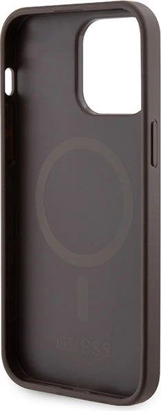 Mbështjellës Guess 4G Printed Stripes MagSafe për iPhone 15 Pro Max, Kafe