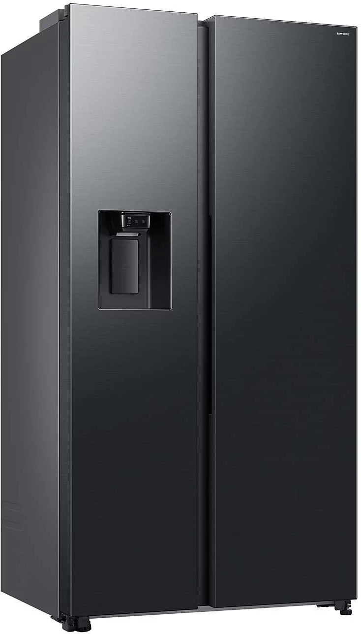 Frigorifer side-by-side Samsung SBS RS70F64KETEO 635 L, dispenser ujë dhe akull, Wi‑Fi SmartThings, AI Energy, klasë E, e zezë matte metal