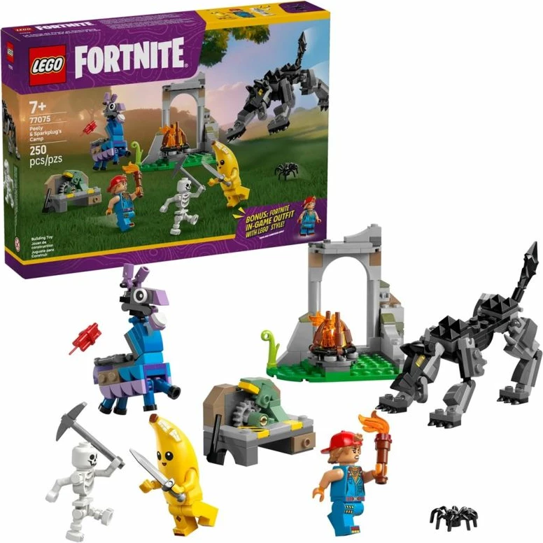 Set LEGO Fortnite 77075, Skin & Spark & Camp, 250 pjesë