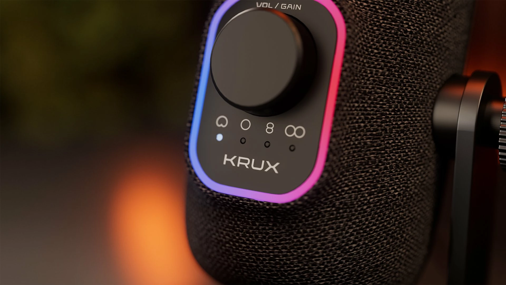 Mikrofon USB Krux Empy KRXC017, 24bit/96kHz, 4 mënyra regjistrimi, RGB, USB-C, i zi