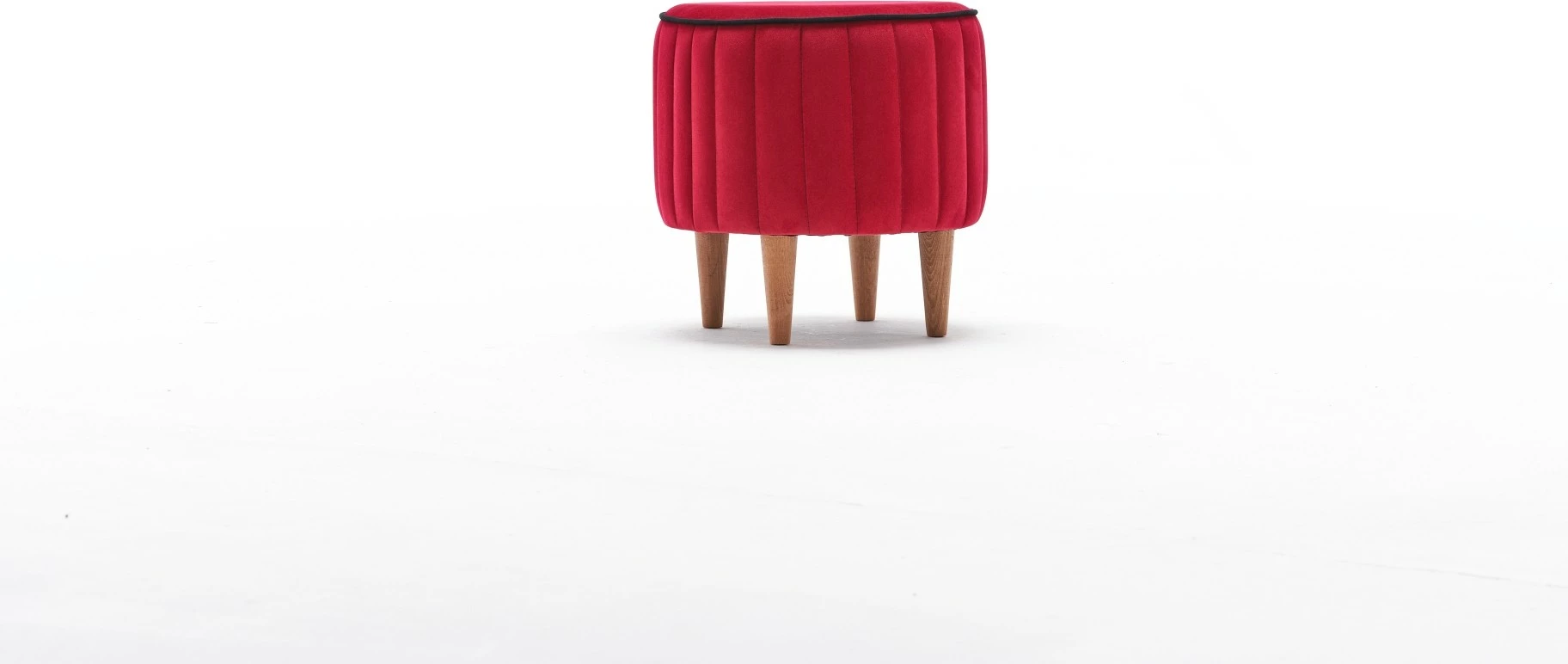 Puf Lindy, kadife e kuqe, Atelier del Sofa