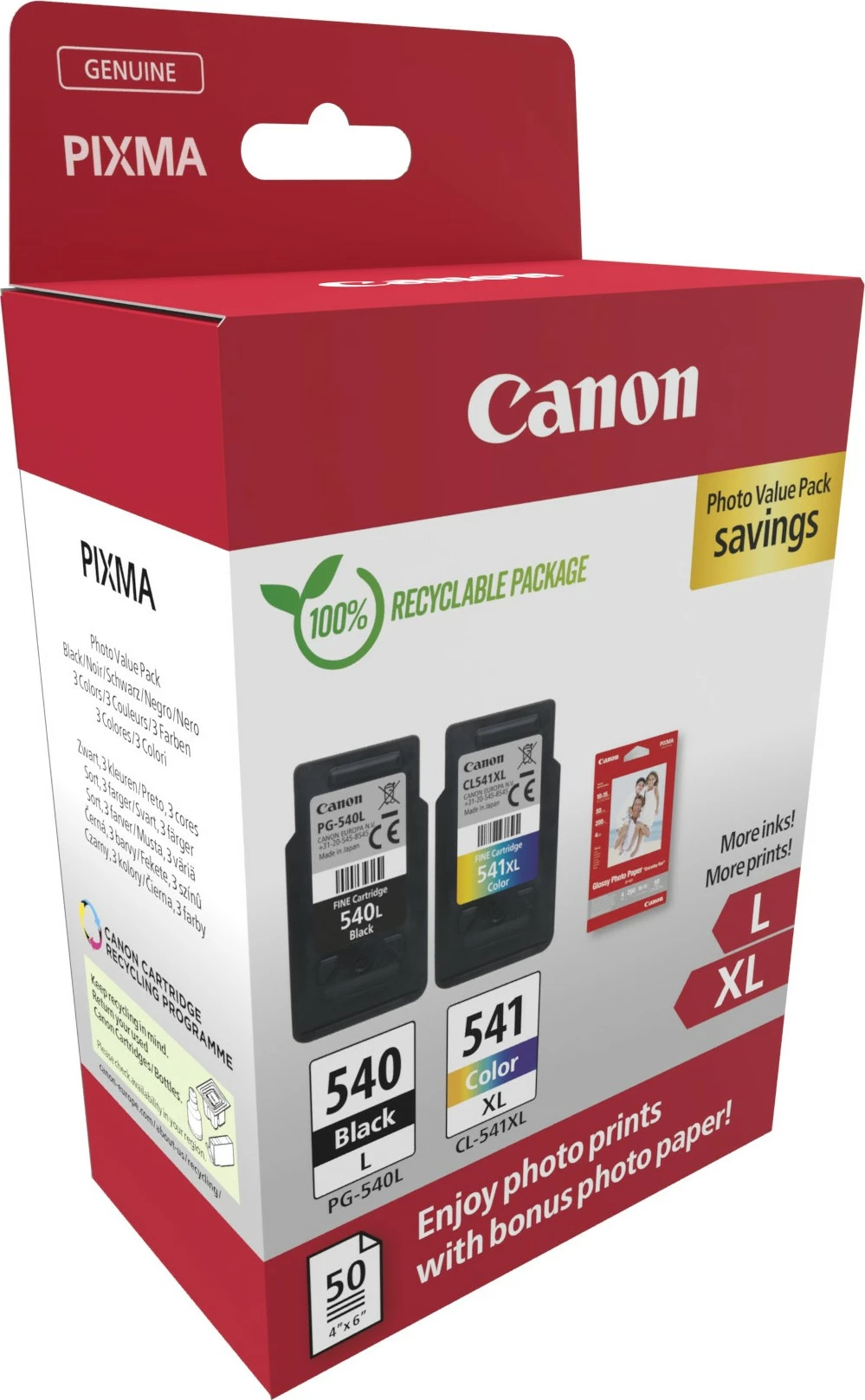 Toner Canon 5224B012, Black, Cyan, Magenta, Yellow, 11 ml, 15 ml, 2 pc(s), Photo value pack