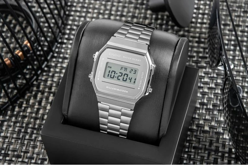 Orë dore për meshkuj Casio Vintage A168WEM-7EF, argjend