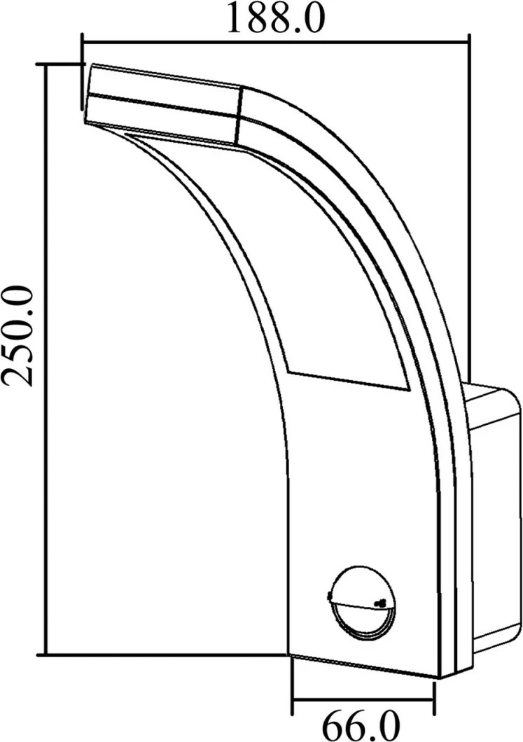 Llambë LED Maclean MCE244B me sensor lëvizjeje, 10W, 750lm, IP54, e zezë