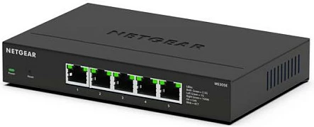 Switch NETGEAR MS305E, 5 porta 2.5G Multi-Gigabit, metal, fanless, montim në mur, i zi