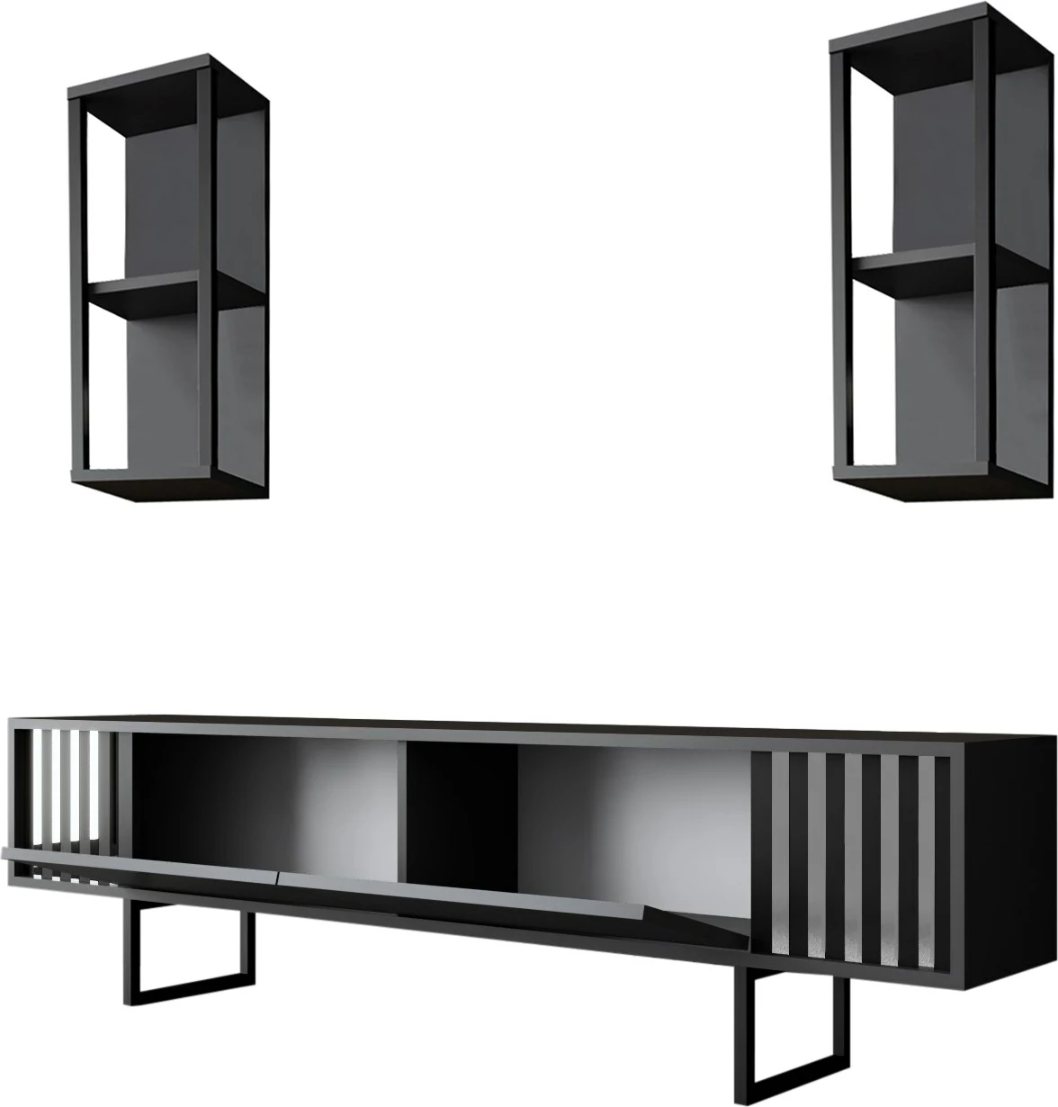 Komodë TV Hanah Home, linja krom, anthracite, e zezë