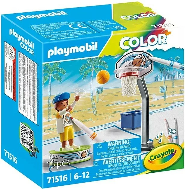 Set figurina Playmobil Color Skater me basketboll, 71516, me ngjyrosje, për fëmijë