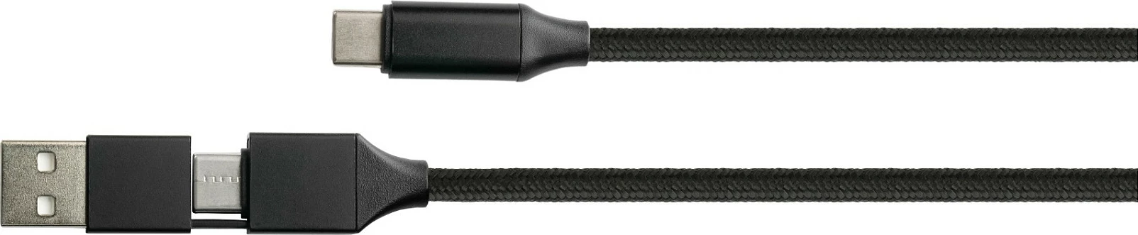 Kabllo USB-A në USB-C PYTHON Series, USB 2.0, QC 3.0, PD 60W, 1m, e zezë