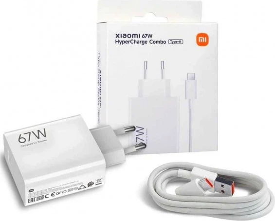 Karikues shtëpie Xiaomi MDY-12-EH 67W USB-A me kabllo USB-A në USB-C 6A, i bardhë (EU blister)