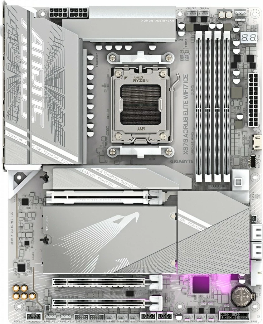 Pllakë amë Gigabyte X870 A ELITE WF7 ICE, Socket AM5, DDR5, ATX, Argjendtë