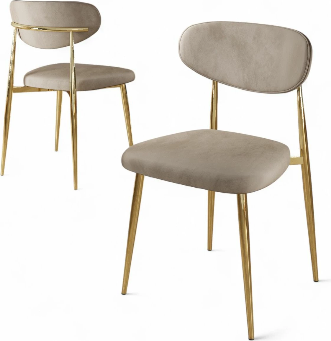 Set karrigesh (6 copë), Skye Decor, ngjyrë kapuçino, ari