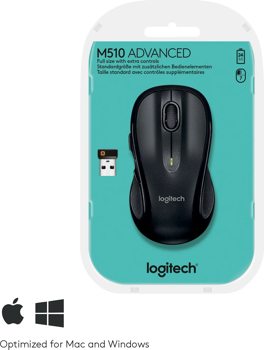 Maus Logitech M510, Laser, RF Wireless, Ngjyrë e zezë