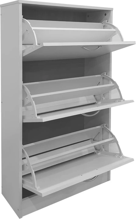 Raft këpucësh Savaz, ngjyrë e bardhë, 60x24x114cm