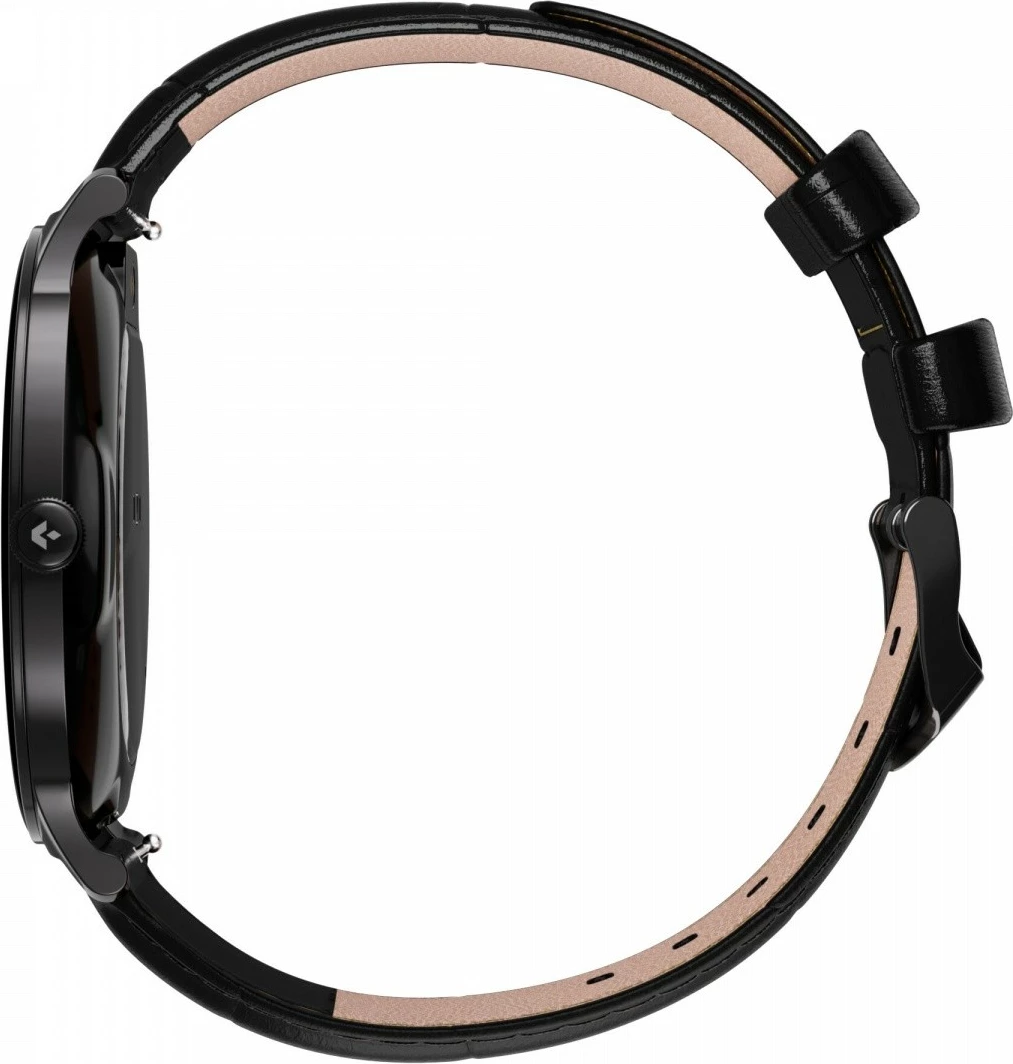 Smartwatch Garett Quantum AMOLED 1.43\" Bluetooth IP68, zi, set me byzylyk çelik + rrip lëkure i zi + dokë karikimi USB