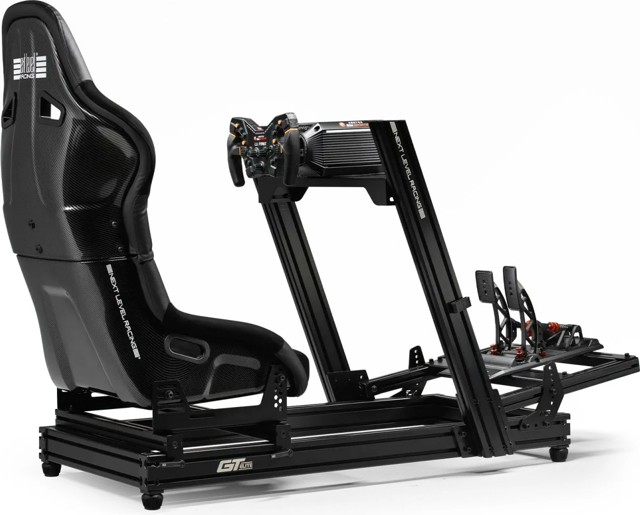 fotelë sim racing Next Level Racing ES2 (NLR-E060), FIA licensed, carbon-style finish, e zezë