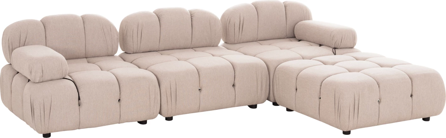 Divan polimorfik SHIFTER, material tekstil, bezhë e çelët, 290x196x76cm, 4 pjesë