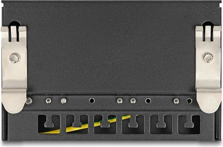 Patch panel rrjeti DeLOCK Mini Desktop, 6x RJ45 Cat6A, i mbrojtur, metal, i zi