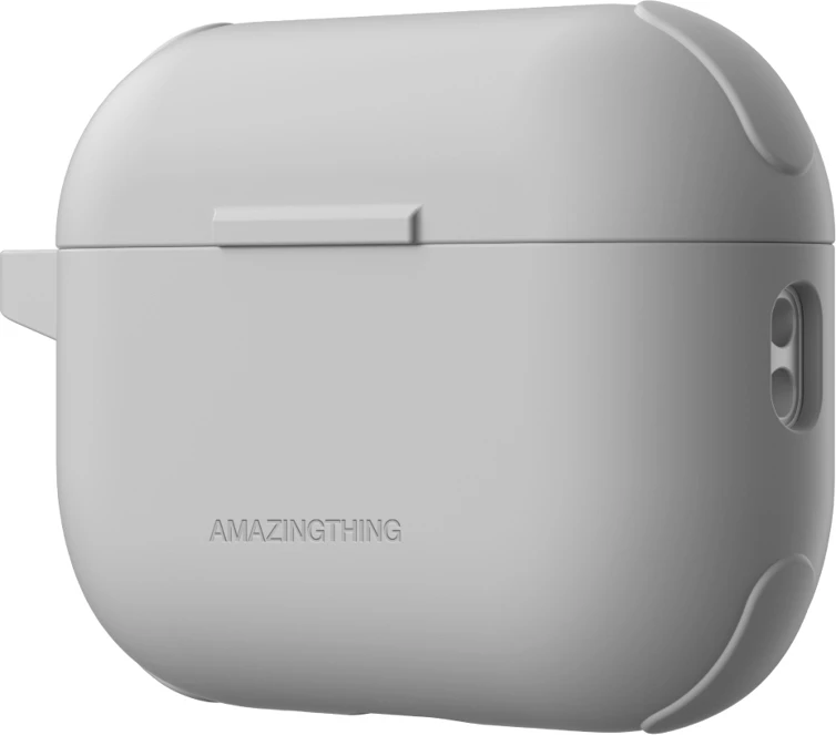 Mbështjellës për kufje, AmazingThing Omni Case Titan, për Apple AirPods Pro 3, me karabinë, përputhje me karikim me valë, material TPU/silikon, e bardhë