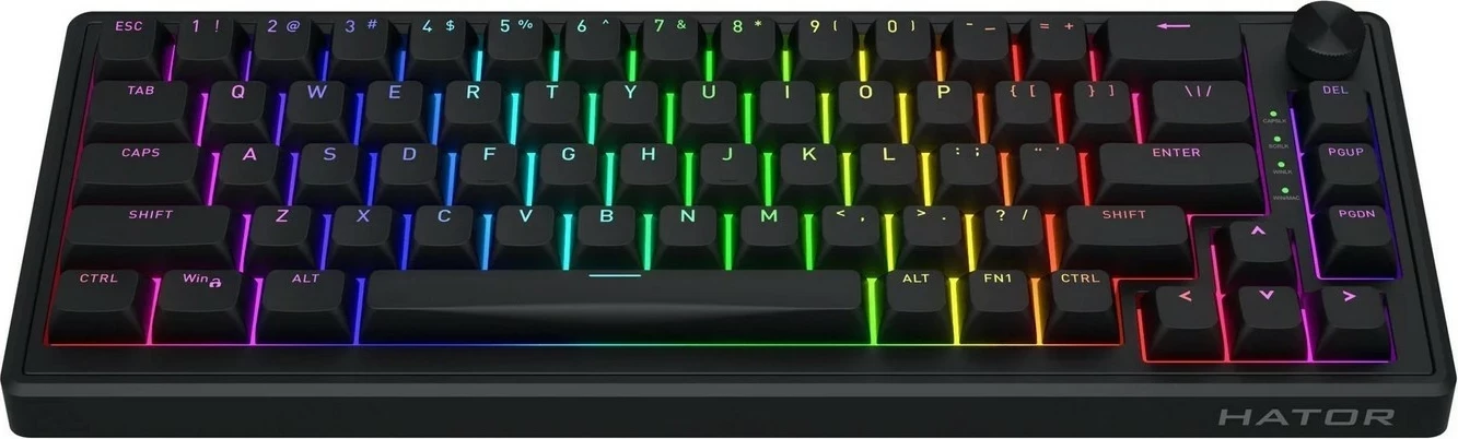 Tastierë mekanike Hator Skyfall 65, RGB, Hot-Swap, USB, e zezë