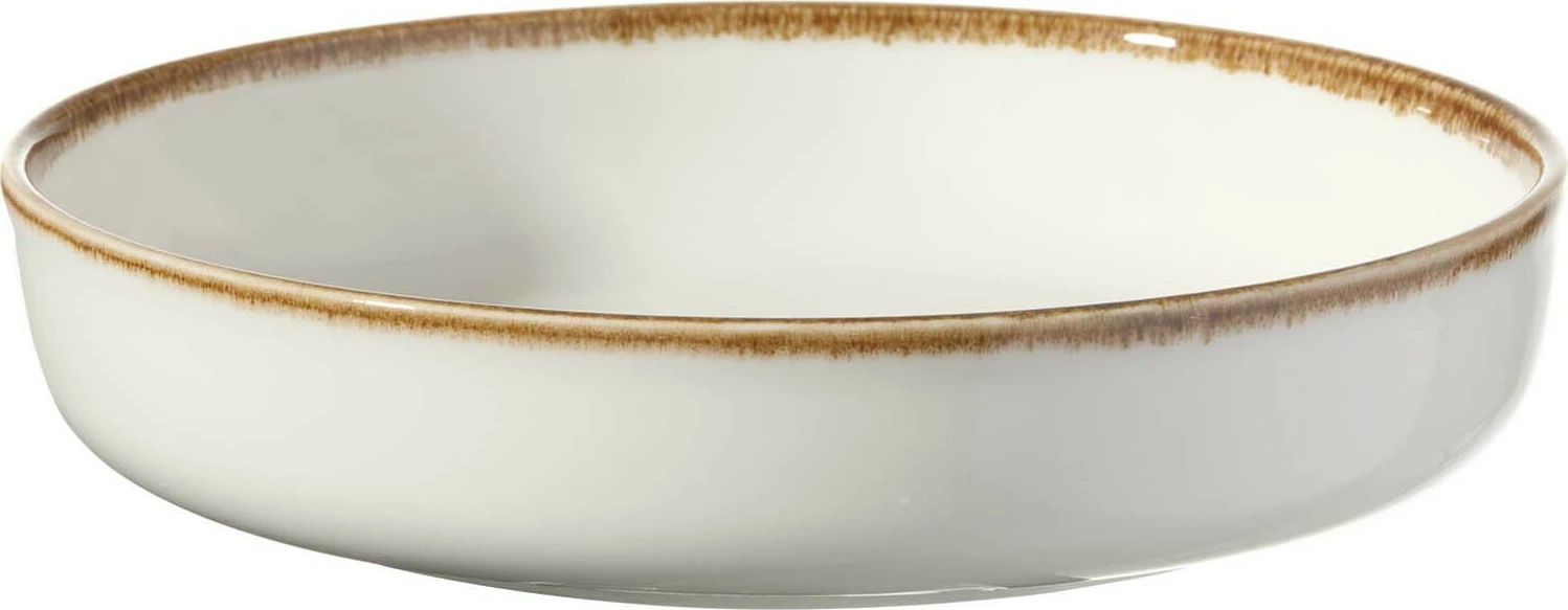 Tas i cekët Fine Dine Vanilla 750ml 200x40mm porcelan, krem, set 4 copë
